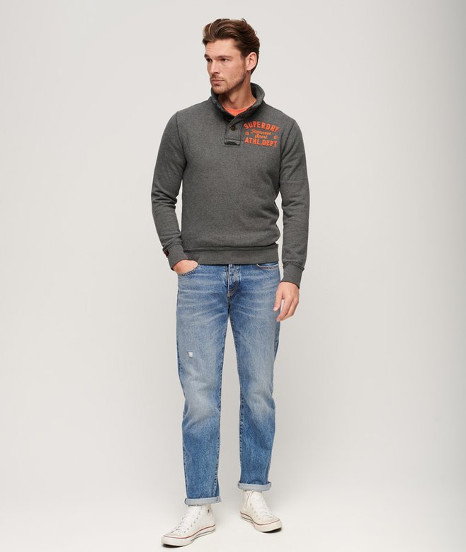 Vintage Athletic Half Button Jumper