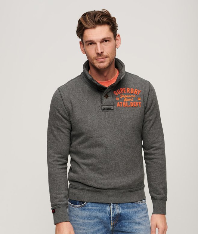 Vintage Athletic Half Button Jumper