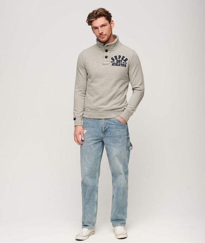 Vintage Athletic Half Button Jumper