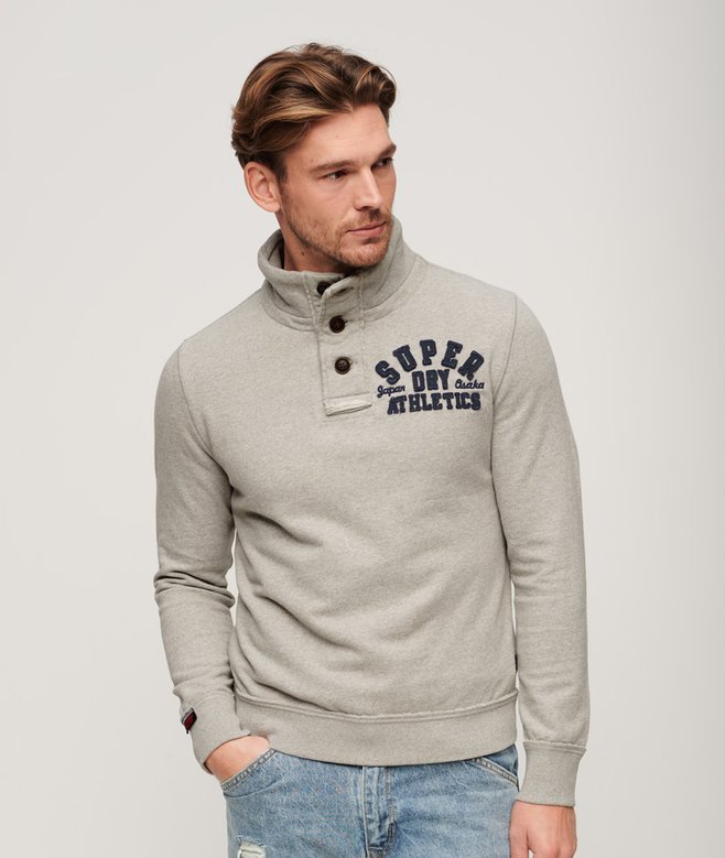 Vintage Athletic Half Button Jumper