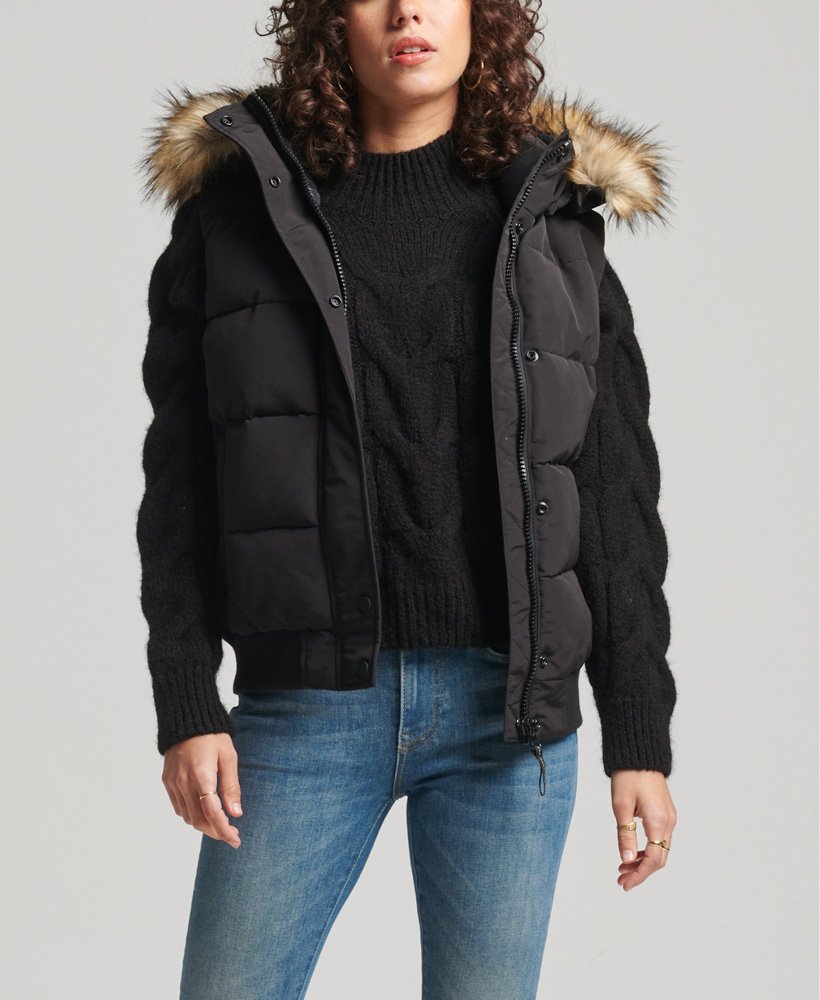 womens Ella Gilet in Black | Superdry UK