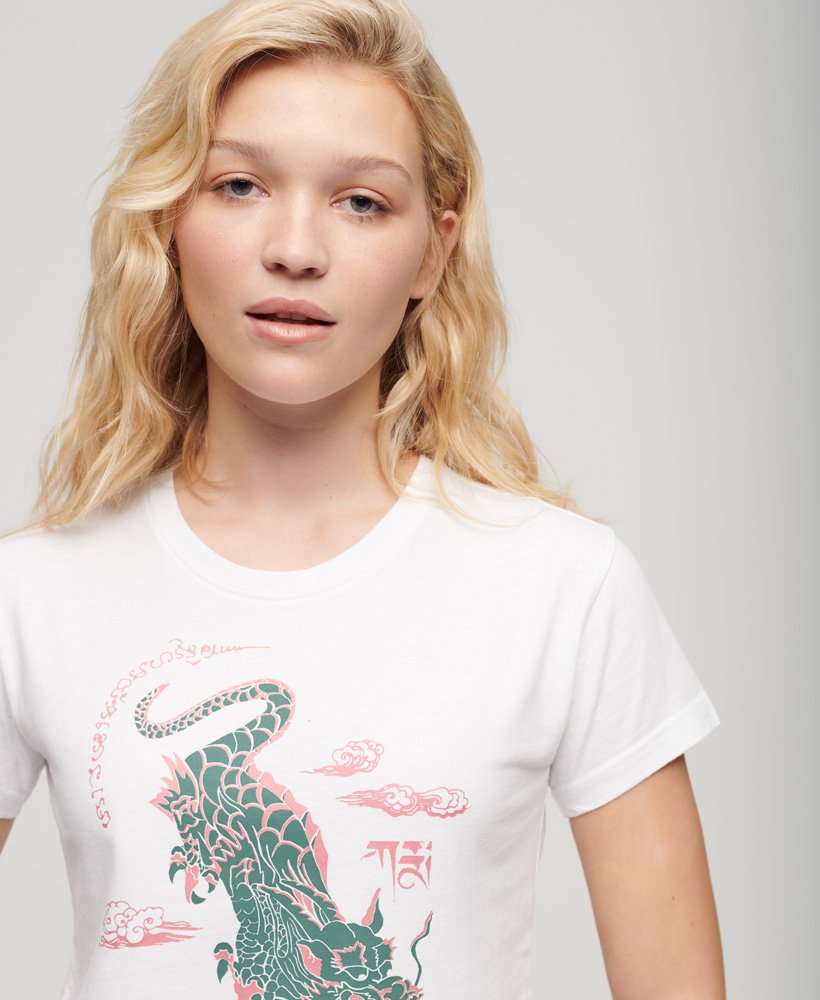 Womens Komodo X Superdry Kailash Dragon T Shirt In Sweet Peach Light womens-komodo-x-superdry-kailash-dragon-t-shirt-in-sweet-peach-light