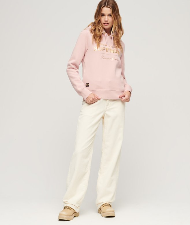 Superdry - Sweat Capuche Vintage Logo Embroidery W2011785A Rose Chiné