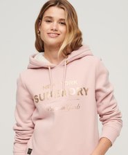 Luxe Metallic Logo Hoodie