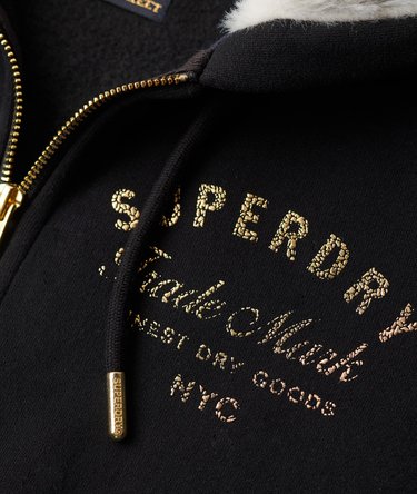 Sweat à capuche zippé avec logo métallisé Luxe Image 3