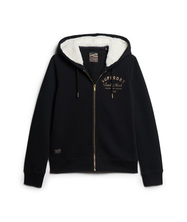 Sweat à capuche zippé avec logo métallisé Luxe Image 6