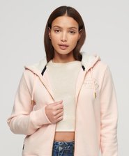 Luxe Metallic Kapuzenjacke mit Logo
