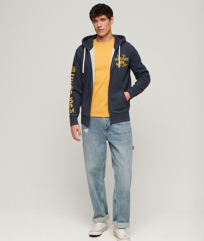 Athletic College Graphic Zip Hoodie