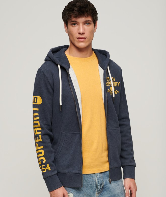 Athletic College Graphic Zip Hoodie