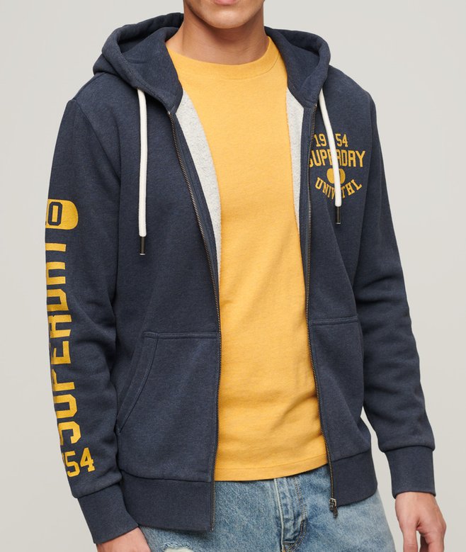 Athletic College Graphic Zip Hoodie