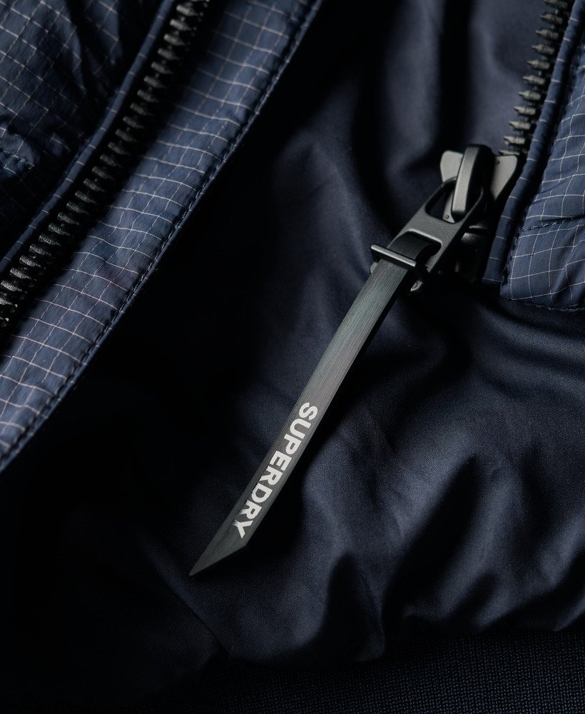 mens Hooded Storm Hybrid Padded Jacket in Eclipse Navy | Superdry