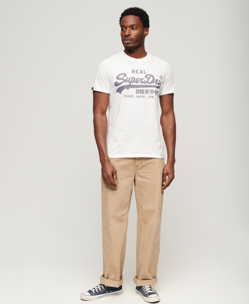 mens Vintage Logo T-Shirt in ECRU | Superdry US