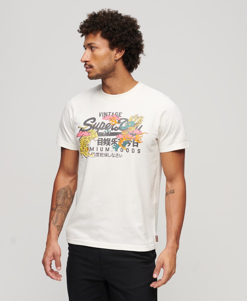 Superdry 極度乾燥しなさい★エンボスロゴ＆ロゴタブ☆Tシャツ mens Original Japan State T-shirt in GREY MARL | Superdry US