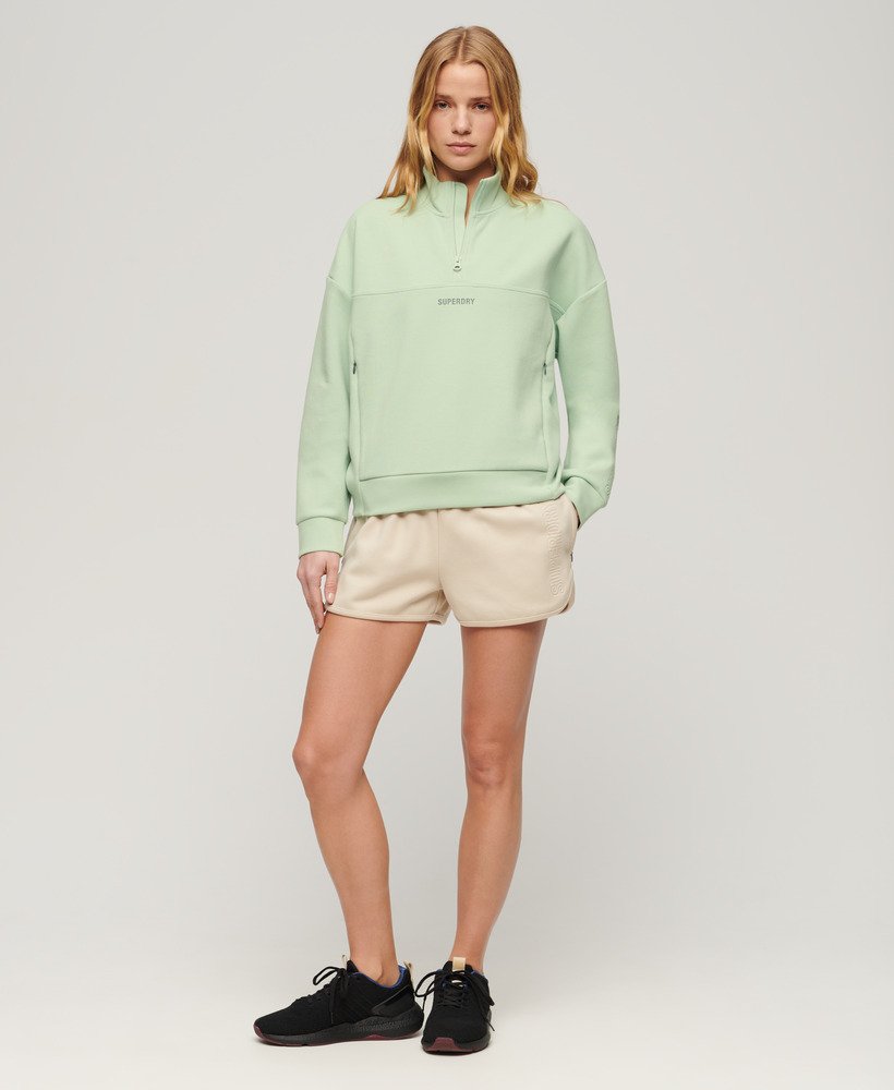 ミントグリーン womens Sport Tech Relaxed Half Zip in SEA GREEN | Superdry US