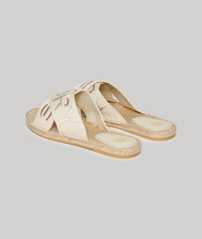 Espadrille Cross Strap Sliders (1) 1 out of 5 stars, 1 reviews More Colours Available Price £19.99 Price reduced from £39.99 to You Save 50%