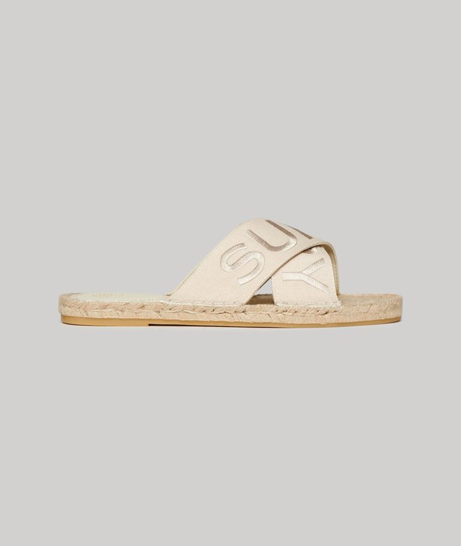 Espadrille Cross Strap Sliders (1) 1 out of 5 stars, 1 reviews More Colours Available Price £19.99 Price reduced from £39.99 to You Save 50%