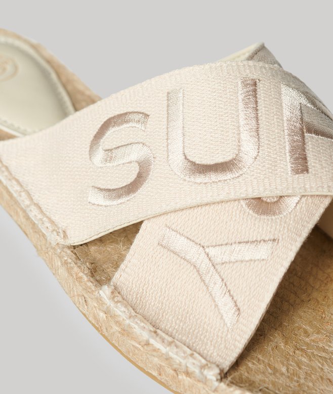Espadrille Cross Strap Sliders (1) 1 out of 5 stars, 1 reviews More Colours Available Price £19.99 Price reduced from £39.99 to You Save 50%