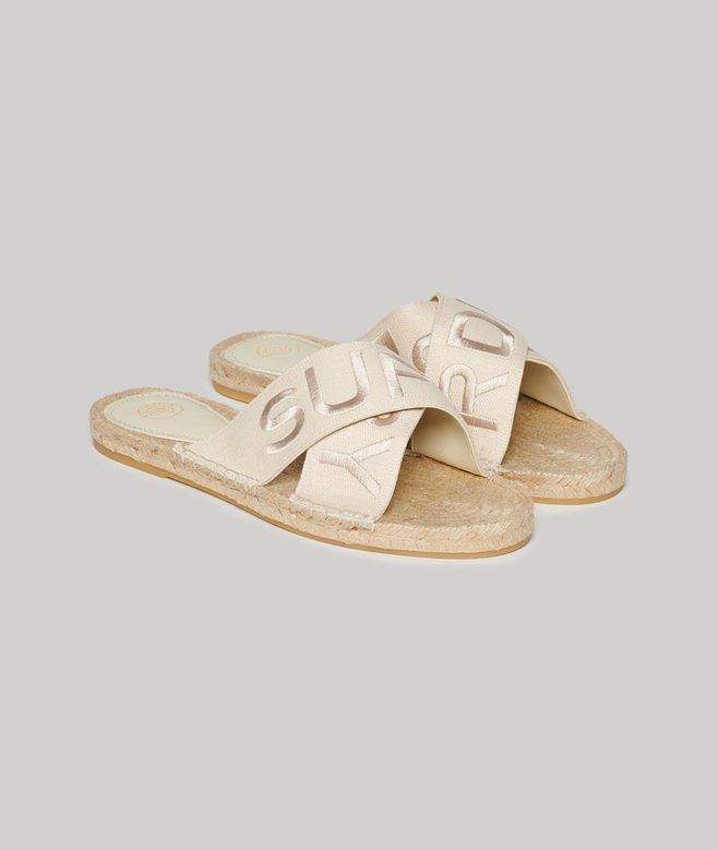 Espadrille Cross Strap Sliders (1) 1 out of 5 stars, 1 reviews More Colours Available Price £19.99 Price reduced from £39.99 to You Save 50%
