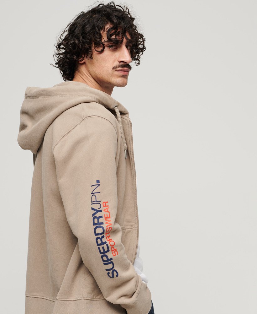 Sweat à Capuche Superdry Sportswear Logo - Couleur Pelican Beige - Taille XL - Coupe Loose Décontractée - 6