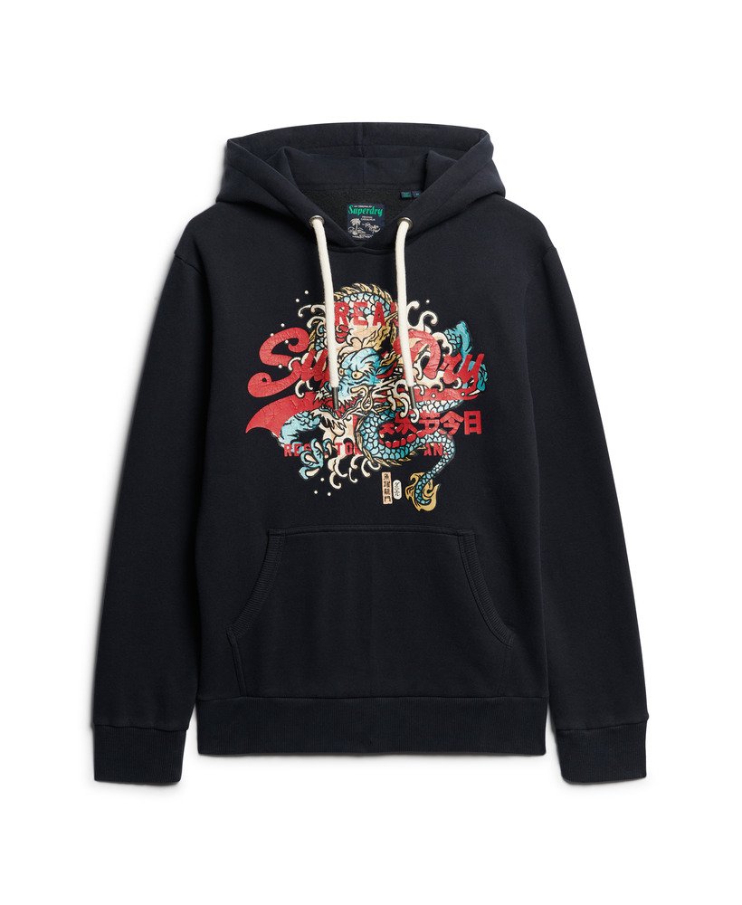 mens Tokyo Vintage Logo Hoodie in Eclipse Navy | Superdry US