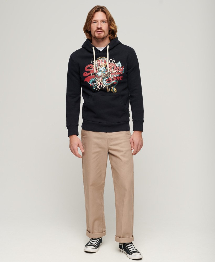 mens Tokyo Vintage Logo Hoodie in Eclipse Navy | Superdry US