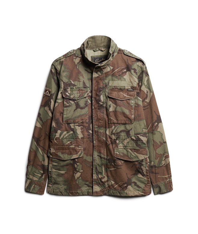 mens Military M65 Jacket in Washed Green Camo Superdry US