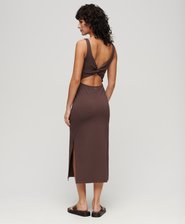 Jersey Twist Back Midi Dress