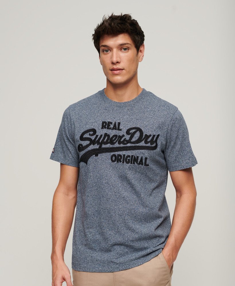 Superdry★ビンテージ ロゴ刺繍Tシャツ 送関込 Superdry VINTAGE LOGO - Basic T-shirt - black hazard orange