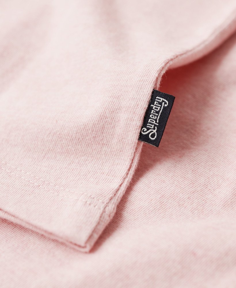 womens Organic Cotton Essential Logo Raglan T-Shirt in SOFT PINK