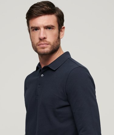 Cotton Long Sleeve Pique Polo Image 2