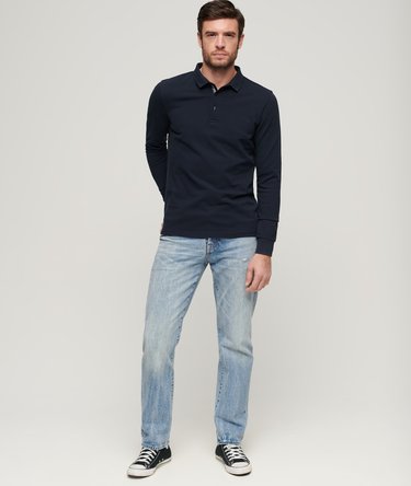 Cotton Long Sleeve Pique Polo Image 5