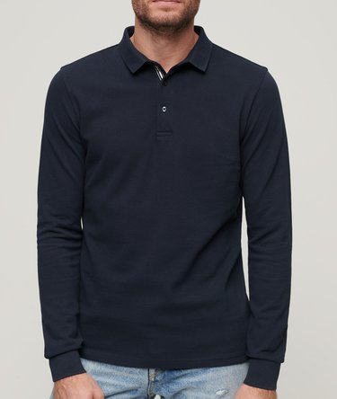 Cotton Long Sleeve Pique Polo Image 7
