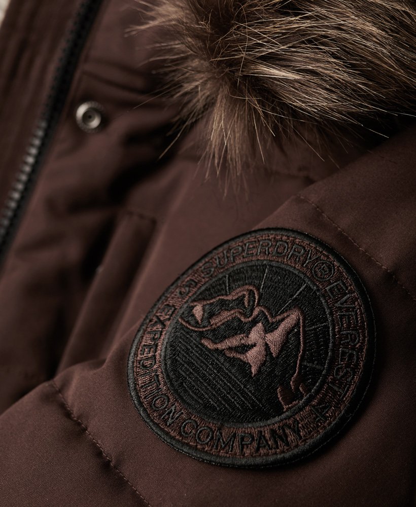 womens Everest Hooded Bomber Jacket in Java Brown | Superdry US