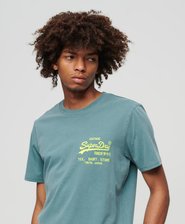 Camiseta flúor con logo Vintage