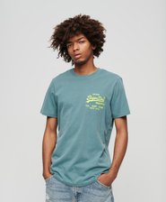Camiseta flúor con logo Vintage