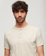 Organic Cotton Vintage Logo Embroidered Henley Top