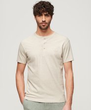Organic Cotton Vintage Logo Embroidered Henley Top