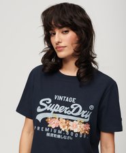 Vintage Logo Premium blomstrete T-skjorte