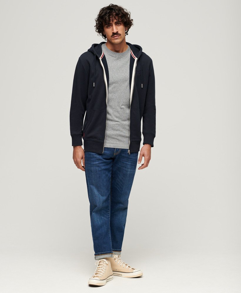 mens Essential Logo Zip Hoodie in Eclipse Navy | Superdry CA-EN
