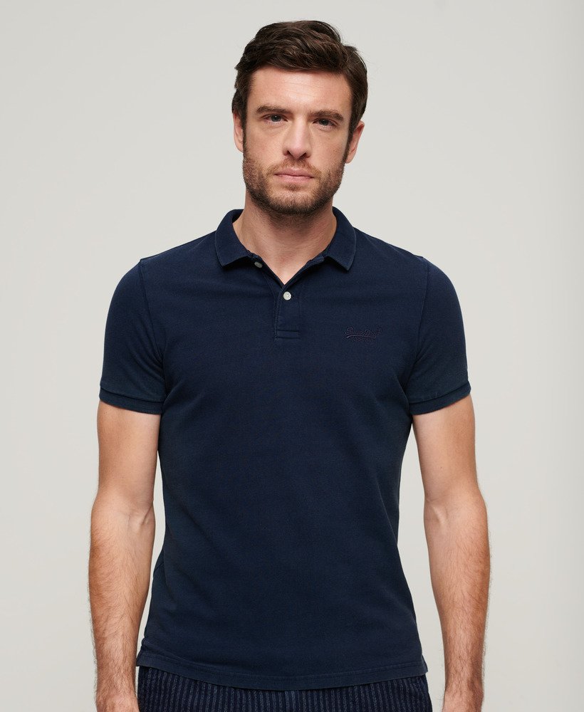 mens Destroyed Polo Shirt in NAUTICAL NAVY | Superdry CA-EN