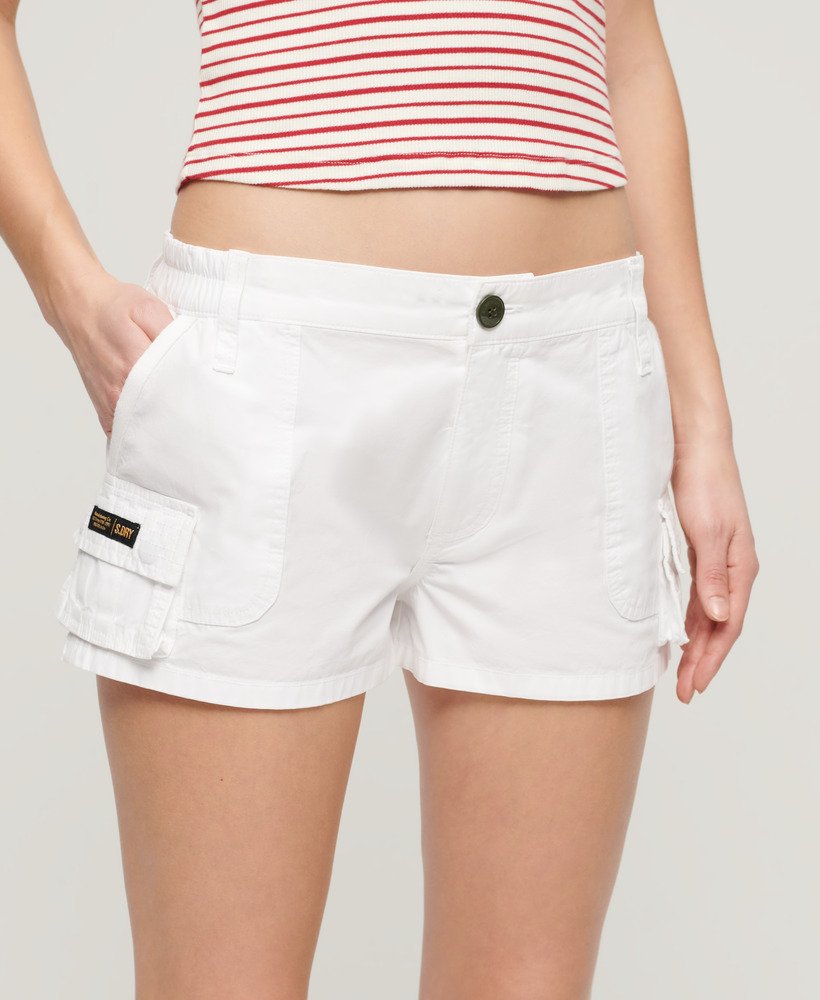 Superdry Damen Cargoshorts – Lässige Passform, Mit Tunnelzug, Gürtelschlaufen & Vielen Taschen