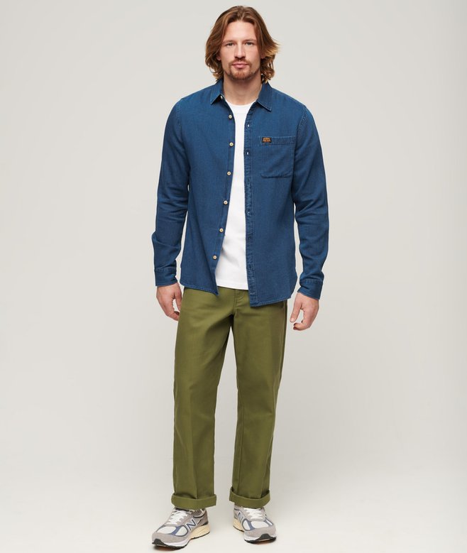 Chemise Superdry Pour Homme, Manches Longues En Coton, Taille M - Occasion En EXCELLENT état, Couleurs Vives