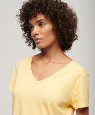 Slub Embroidered V-Neck T-Shirt