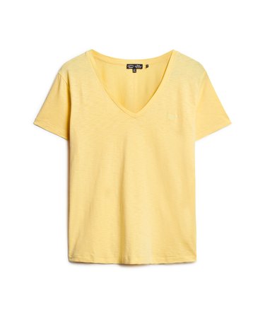 T-shirt flammé à logo brodé et col V Image 3