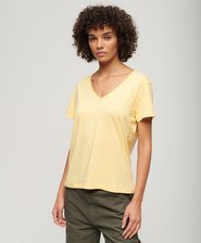 Slub Embroidered V-Neck T-Shirt