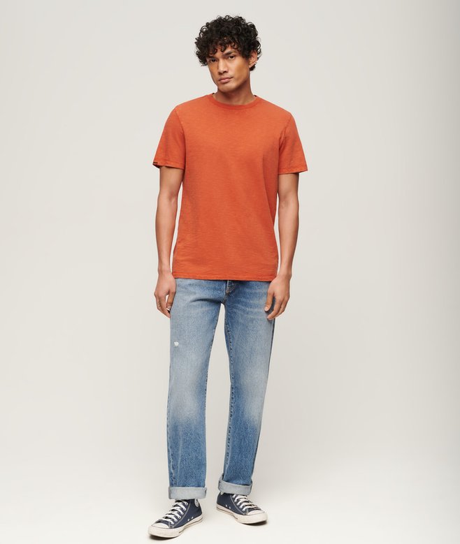 Crew Neck Slub Short Sleeved T-shirt
