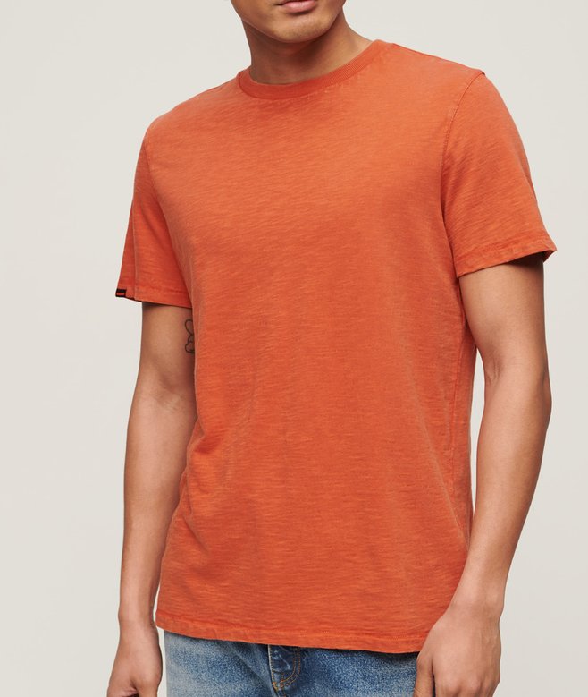 Crew Neck Slub Short Sleeved T-shirt