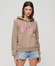 Metallic Vintage Logo Graphic Hoodie