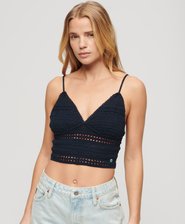 Jersey-Bustier mit Spitze