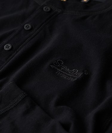 Vintage Logo top med broderi og halv knaplukning Image 3